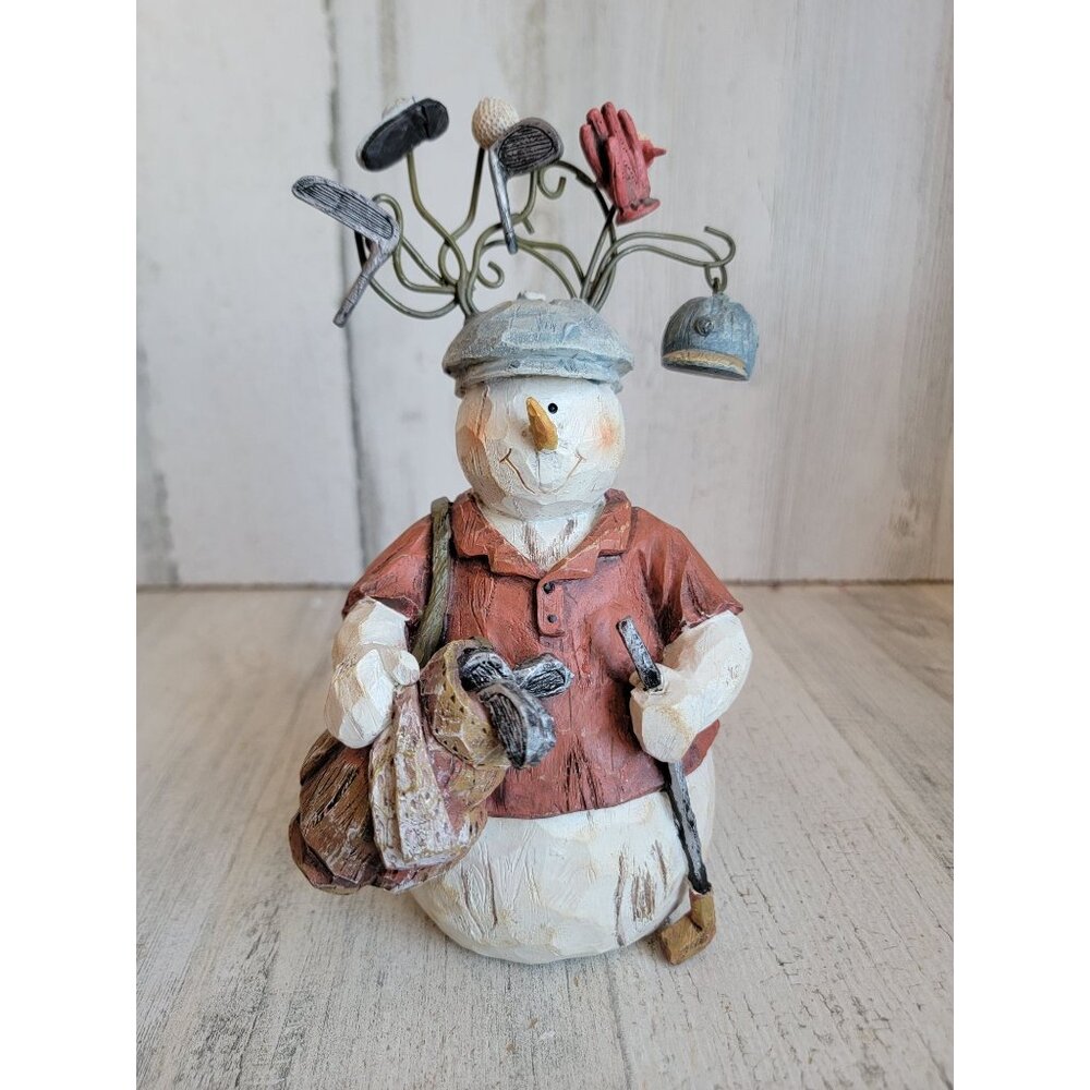 Unique snowman golf golfing‎ club xmas home decor rustic unique